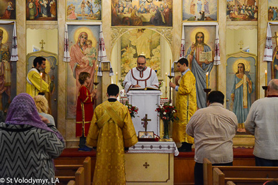 Greeting His Eminence Archbishop Daniel. Holy Liturgy Name of the Lord, St. Basil the Great.