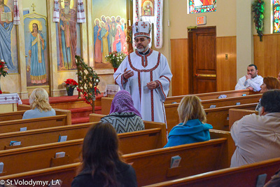 Greeting His Eminence Archbishop Daniel. Holy Liturgy Name of the Lord, St. Basil the Great.