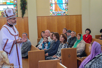 Greeting His Eminence Archbishop Daniel. Holy Liturgy Name of the Lord, St. Basil the Great.