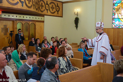 Greeting His Eminence Archbishop Daniel. Holy Liturgy Name of the Lord, St. Basil the Great.