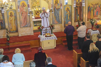 Greeting His Eminence Archbishop Daniel. Holy Liturgy Name of the Lord, St. Basil the Great.