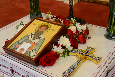 Greeting His Eminence Archbishop Daniel. Holy Liturgy Name of the Lord, St. Basil the Great.