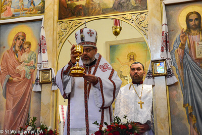 Greeting His Eminence Archbishop Daniel. Holy Liturgy Name of the Lord, St. Basil the Great.