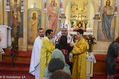 Greeting His Eminence Archbishop Daniel. Holy Liturgy Name of the Lord, St. Basil the Great.