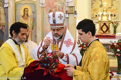 Greeting His Eminence Archbishop Daniel. Holy Liturgy Name of the Lord, St. Basil the Great.