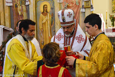 Greeting His Eminence Archbishop Daniel. Holy Liturgy Name of the Lord, St. Basil the Great.