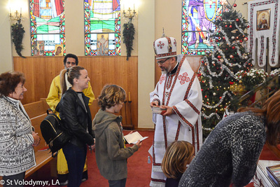 Greeting His Eminence Archbishop Daniel. Holy Liturgy Name of the Lord, St. Basil the Great.