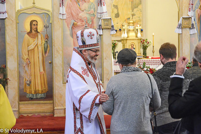 Greeting His Eminence Archbishop Daniel. Holy Liturgy Name of the Lord, St. Basil the Great.