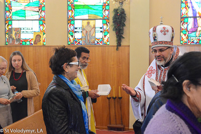 Greeting His Eminence Archbishop Daniel. Holy Liturgy Name of the Lord, St. Basil the Great.