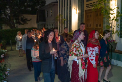 Хресний хід, Літургія і освячення великодних кошиків