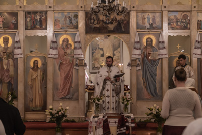 Хресний хід, Літургія і освячення великодних кошиків