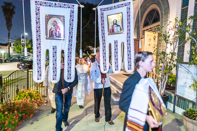 Хресний хід, Літургія і освячення великодних кошиків