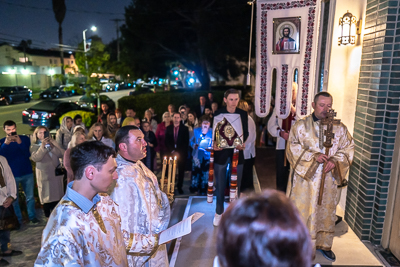 Хресний хід, Літургія і освячення великодних кошиків