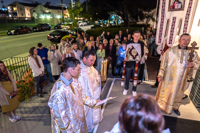 Хресний хід, Літургія і освячення великодних кошиків