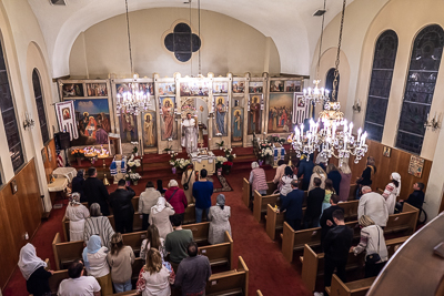 Хресний хід, Літургія і освячення великодних кошиків