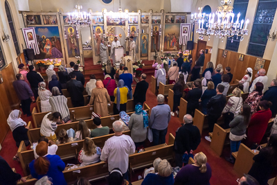 Хресний хід, Літургія і освячення великодних кошиків