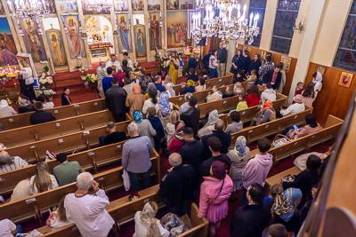 Хресний хід, Літургія і освячення великодних кошиків