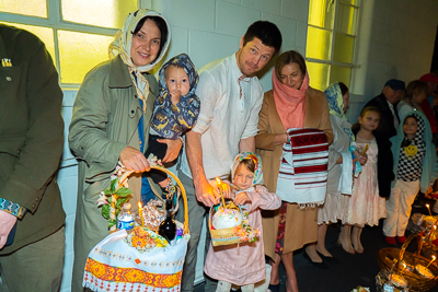 Хресний хід, Літургія і освячення великодних кошиків