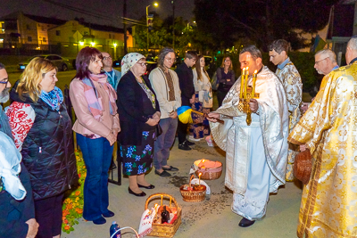 Хресний хід, Літургія і освячення великодних кошиків