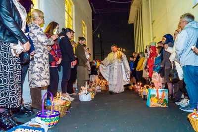 Хресний хід, Літургія і освячення великодних кошиків