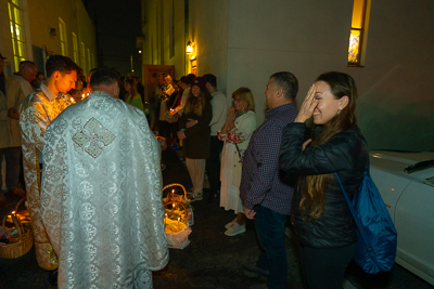 Хресний хід, Літургія і освячення великодних кошиків