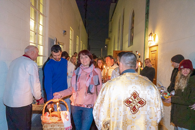 Хресний хід, Літургія і освячення великодних кошиків