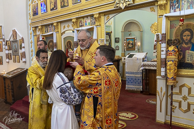 Greeting His Eminence Archbishop Daniel in St. Andrews church LA